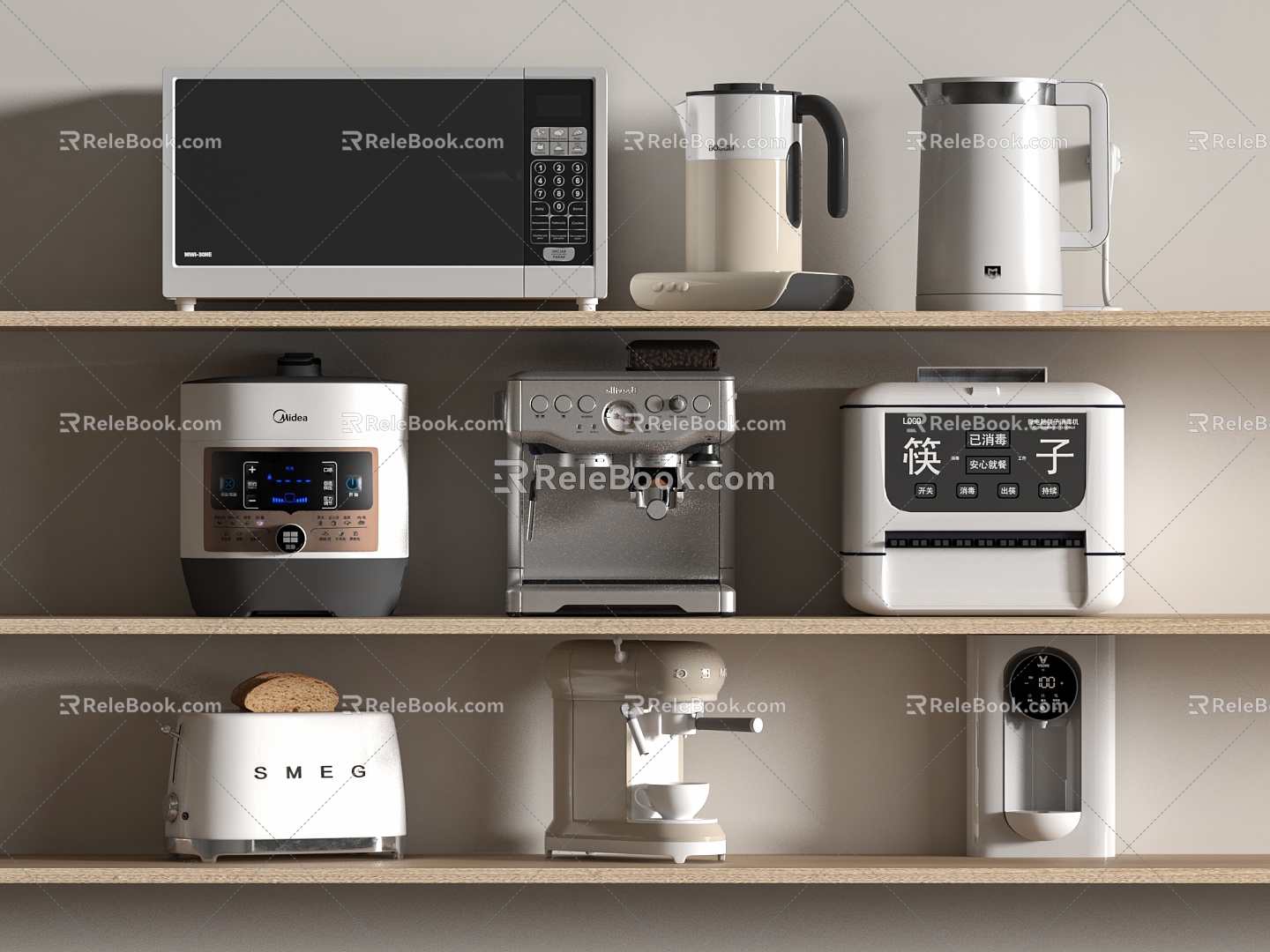 Kitchen Appliances Kitchen Supplies Coffee Machine Oven Microwave Oven Soybean Milk Machine Rice Cooker Water Dispenser Bread Machine 3d model