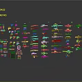 Assorted Weapons Collection Display With Different Models And Small Toy Figurine