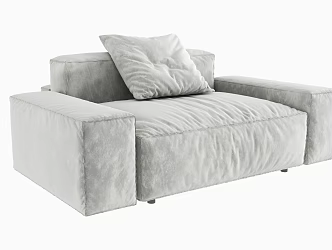 sofa single white gray 3d model