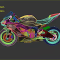 Black Sport Motorcycle With Sleek Design Orange Engine And Black Wheels On Grey Background