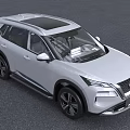 White Nissan SUV With Modern Front Design LED Headlights And Chrome Grille
