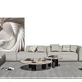 Modern Sofa Coffee Table Combination Multiplayer Sofa Coffee Table Combination 3d model
