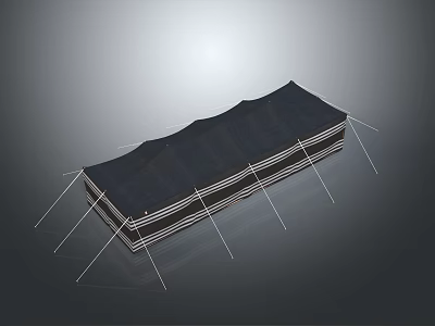 Black Outdoor Camping Tent With Sturdy Support Poles And Portable Design 3d model