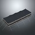 Black Outdoor Camping Tent With Sturdy Support Poles And Portable Design