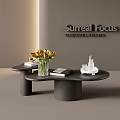 Modern Black Two Tiered Coffee Table With Yellow Flowers Books And White Tray
