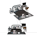 Cozy Children's Bed With Padded Headboard Pillows Study Desk And Playful Toys