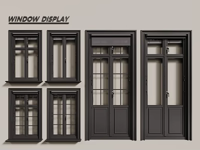 modern windows aluminum alloy windows casement windows floor-to-ceiling windows 3d model