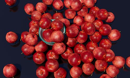 Modern apple fruit and vegetable furnishings 3d model