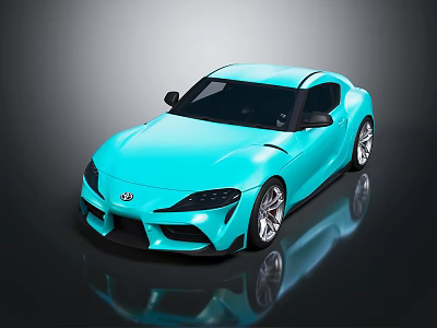 Blue Toyota Sports Car With Sleek Modern Exterior And Reflective Surface 3d model