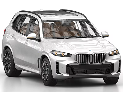 White SUV Featuring Kidney Grille Modern Front Headlights And Sleek Body Lines 3d model