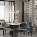 Modern Living Dining Room Interior Design With Comfortable Sofa Chairs And Bookshelves
