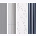Various Textured Modern Wall Panels With Marble Striped And Perforated Patterns 3d model