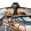 Sleek Green Yacht With Open Deck And Modern Design