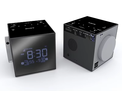 Modern Black Bluetooth Speaker With Time Date Display And Multifunctional Design 3d model