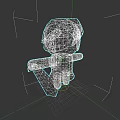 Game Character With Green Hat Blonde Hair And Sword 3D Model Design