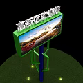 Public Facility Outdoor Dual Compartment Recycling Bins With Green Symbols On Sidewalk