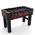 Recreational Foosball Table With Black Frame Red Blue Players Metal Rods For Indoor Fun