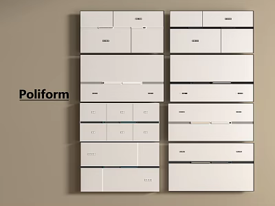 Modern Ceiling Design Featuring Poliform White Cabinet Modules And Clean Lines 3d model