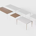Modern Outdoor Tables With Wooden And White Tabletops And Metal Frames
