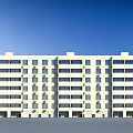 Modern Multi Storey Residential Building With Light Colored Facade Balconies And Regular Windows 3d model