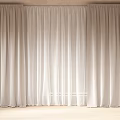 White Linen Curtains with Flowing Drapes for Window in Modern Home Decor 3d model