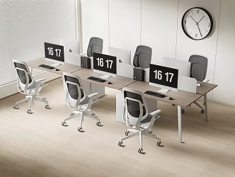 Modern Office Desk and Chair Staff Station Computer Desk and Chair 3d model