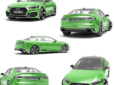 Green Audi Sporty Sedan Car Design With Multiple Angles View 3d model