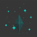 Abstract Geometric Design Featuring Blue Diamond Stars And Circular Patterns With Reflection
