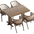Quiet Wind Dining Table and Chair 3d model