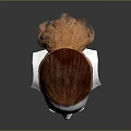 Game or Movie Character Hairstyle Featuring Orange Hair and Braided Top on White Mannequin Head