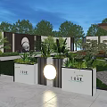 Elegant Garden Landscape Design With Circular Decorative Feature And Lush Green Plants