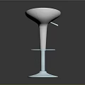 Modern White Bar Stool With Conical Seat Metal Base And Footrest Ring