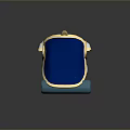 Stylish Blue Hat With Gold Accents Green Brim And Fashion Design