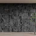 rubble stone background wall stone wall stone wall 3d model