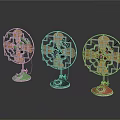 Vintage Table Fans Three Different Colors Green Silver Pink With Metal Grid Design