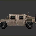 Rugged Copper Colored Armored Off Road Vehicle With Antenna And Large Tires