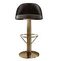 Elegant Modern Bar Stool With Dark Velvet Seat And Gold Metal Frame