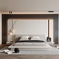 Modern Bedroom Interior Design With Bedside Tables Pendant Lights Wardrobe And Area Rug