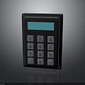Gray Digital Keypad Device With Green Display And White Number Buttons 3d model
