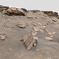 Mars Natural Scenic Landscape With Rocky Terrain And Sandy Surface 3d model