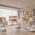 Colorful Kids Desk With Matching Chair And Storage For Modern Kids Room Interior