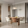 Modern Living And Dining Room Interior With Beige Sofa Arched Window And Decorative Painting