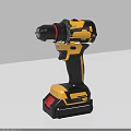 Cordless Electric Power Drill With Yellow Black Design For Home Improvement