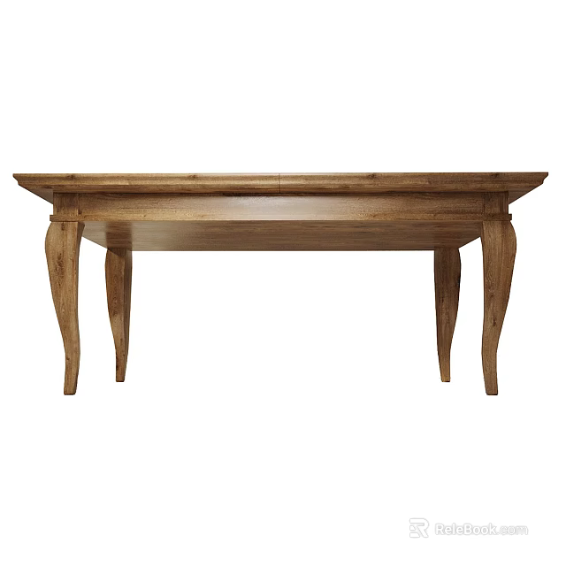 Solid Wood Dining Table With Classic Design And Elegant Carved Legs 3d model 