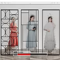 Modern partition glass screen partition 3d model