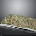 Detailed 3D Mountainous Terrain Model With Lush Green Vegetation And Deep Valleys