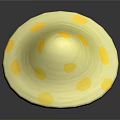3D Model of Cartoon Mushroom Gnome With Yellow Spotted Hat White Beard