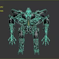Futuristic Mechanical Robot Design With Metal Wings Glowing Core And Mechanical Limbs
