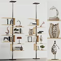 Modern bookshelf rotating hanging cabinet 3d model