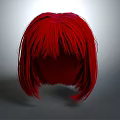 Game Movie Character Red Bob Cut Wig With Blunt Bangs And Short Hair Style